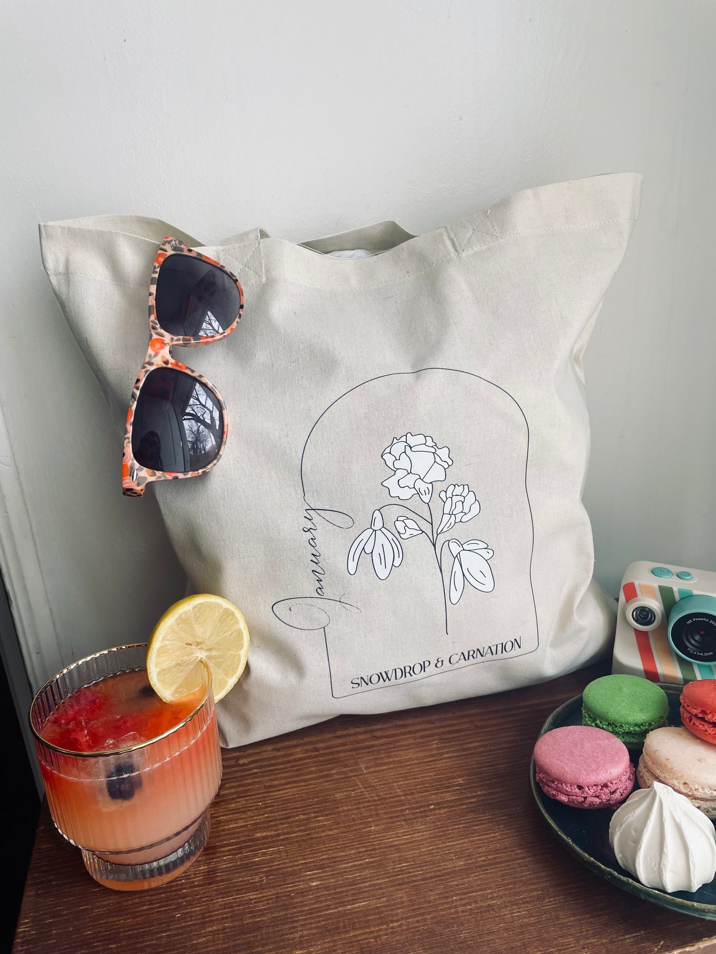 Birth Month Floral Tote - January
