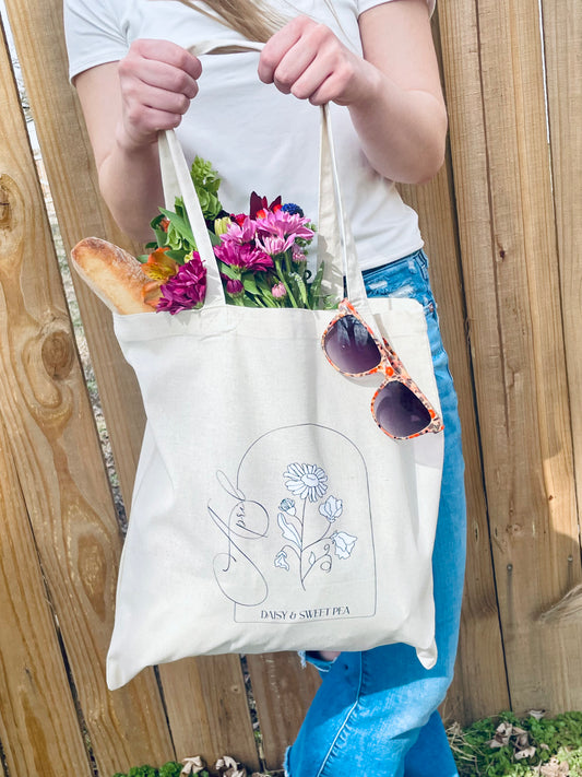Birth Month Floral Tote - April