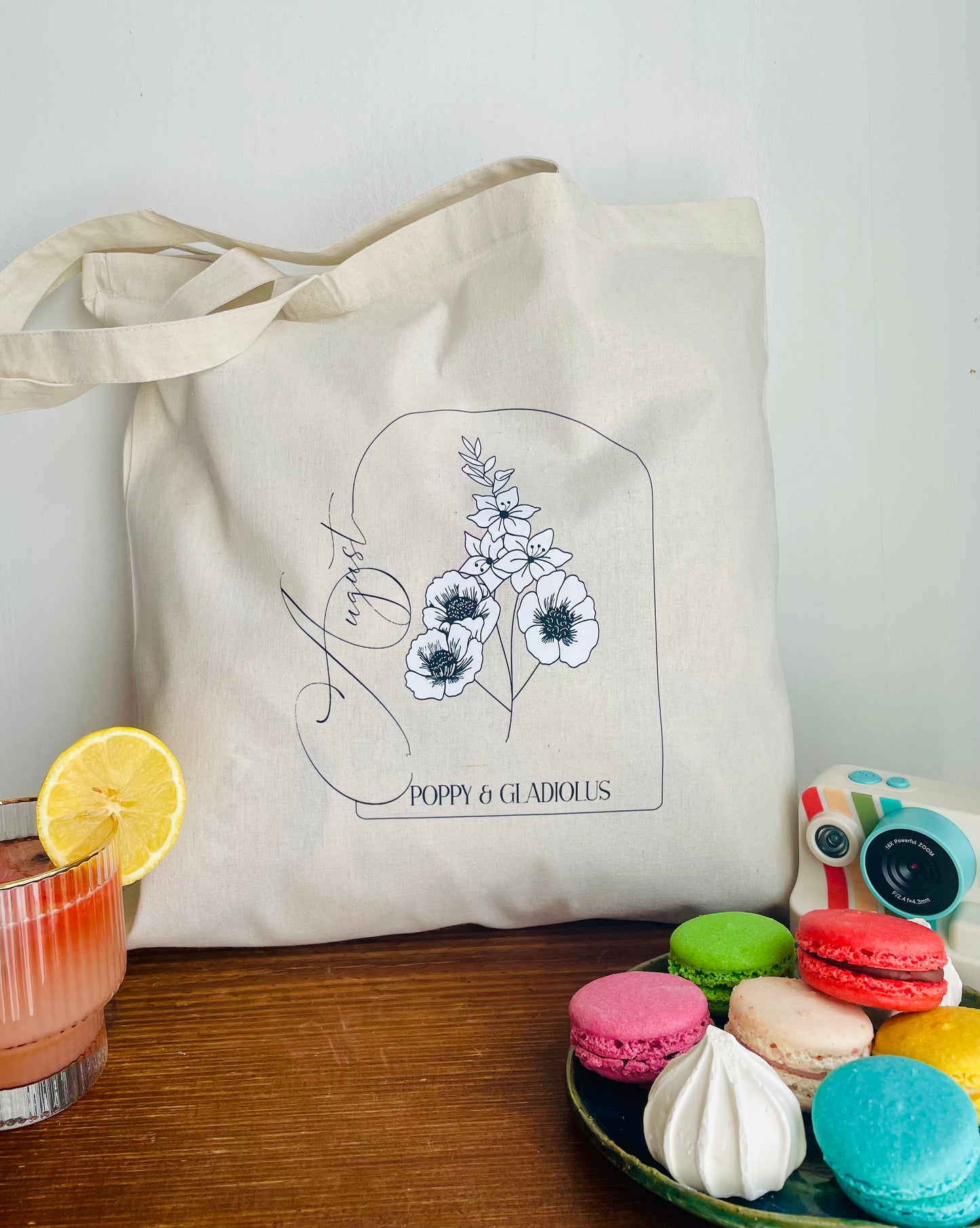 Birth Month Floral Tote - August