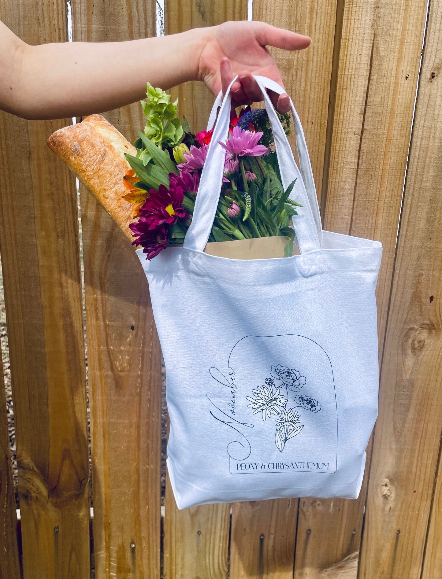 Birth Month Floral Tote - November