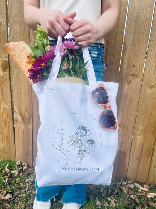 Birth Month Floral Tote - November