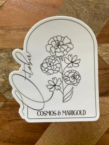 October Floral Sticker