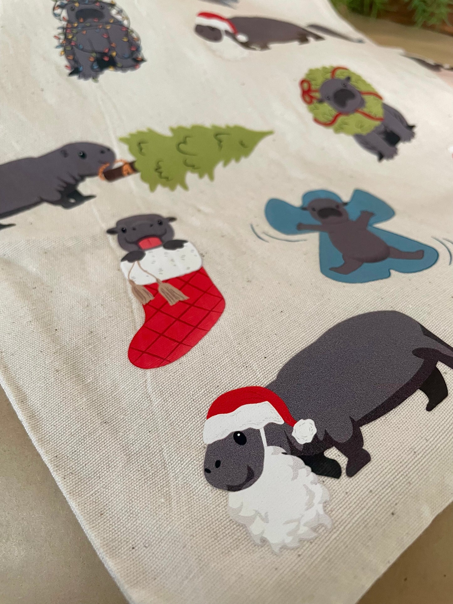 Mars Hippo Drawstring Gift Bag