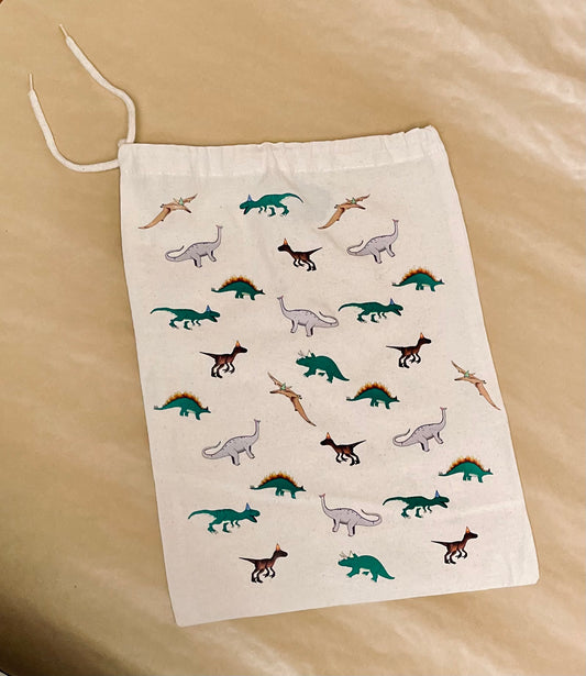 Dinosaur Drawstring Gift Bag