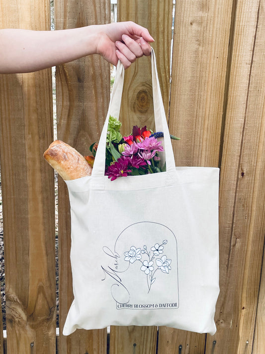 Birth Month Floral Tote - March