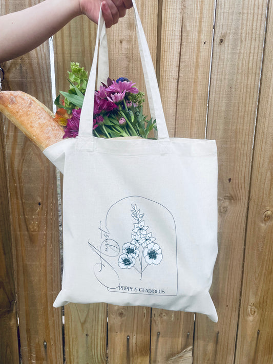 Birth Month Floral Tote - August
