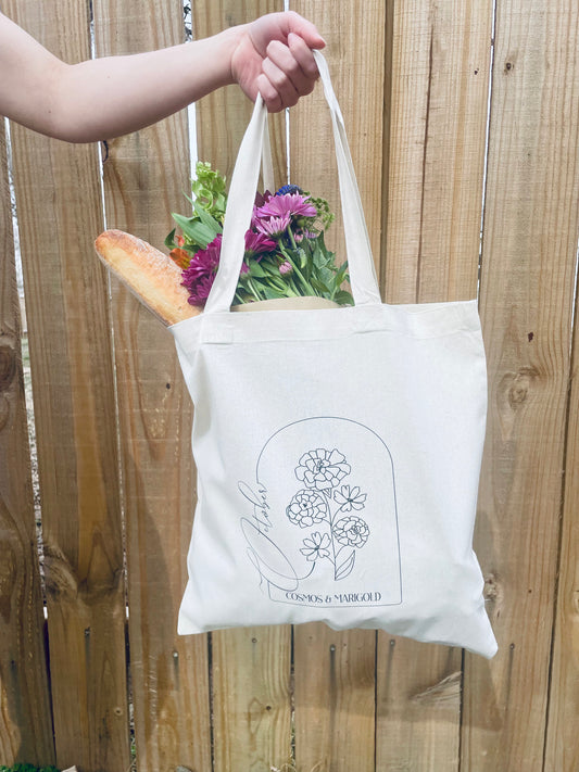Birth Month Floral Tote - October