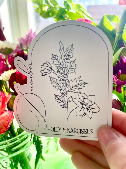 December Floral Magnet