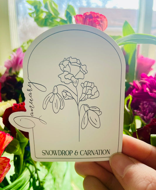 January Floral Magnet