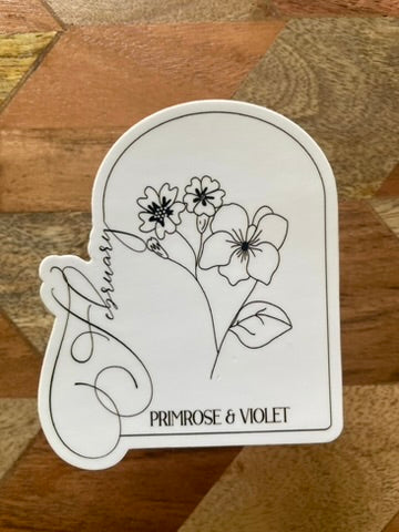 February Floral Sticker
