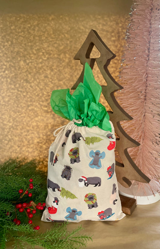 Mars Hippo Drawstring Gift Bag