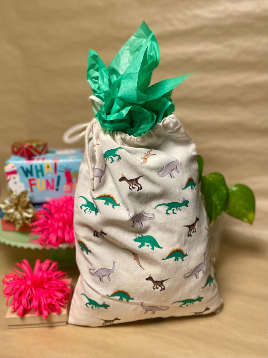 Dinosaur Drawstring Gift Bag